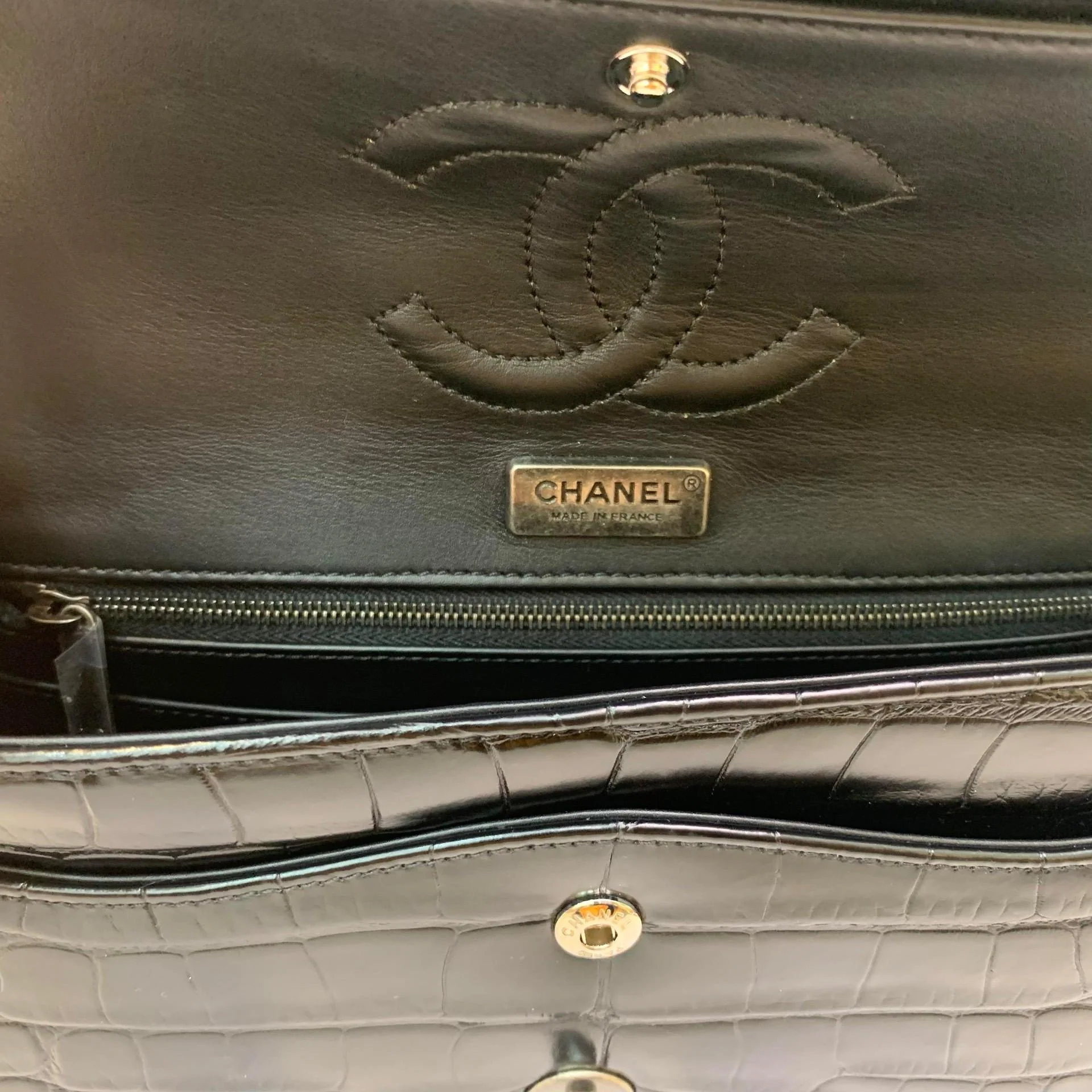 Chanel Black Alligator Medium Double Flap - Image 10
