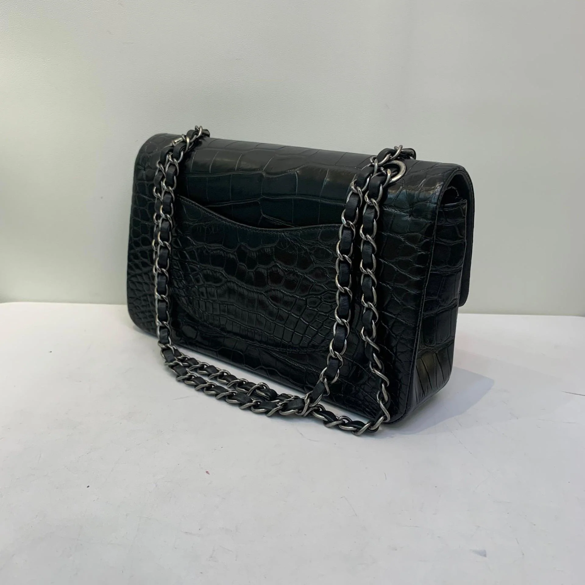 Chanel Black Alligator Medium Double Flap - Image 8