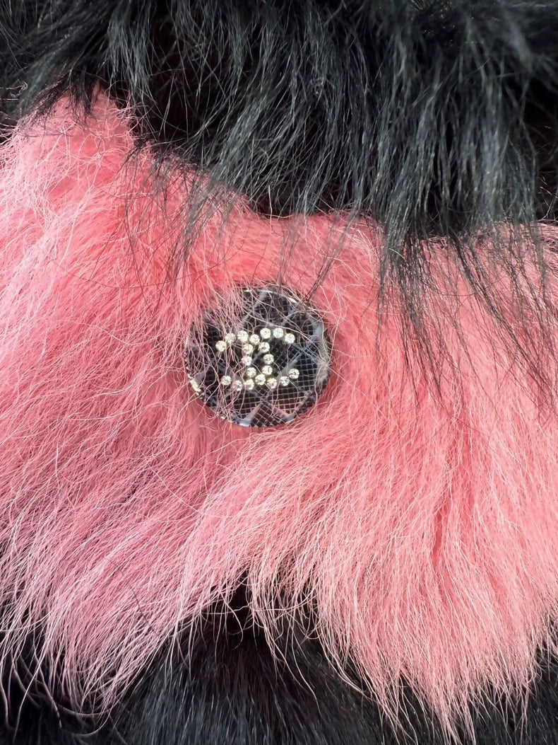 Chanel 21K black & pink shearling fur jacket - Image 3