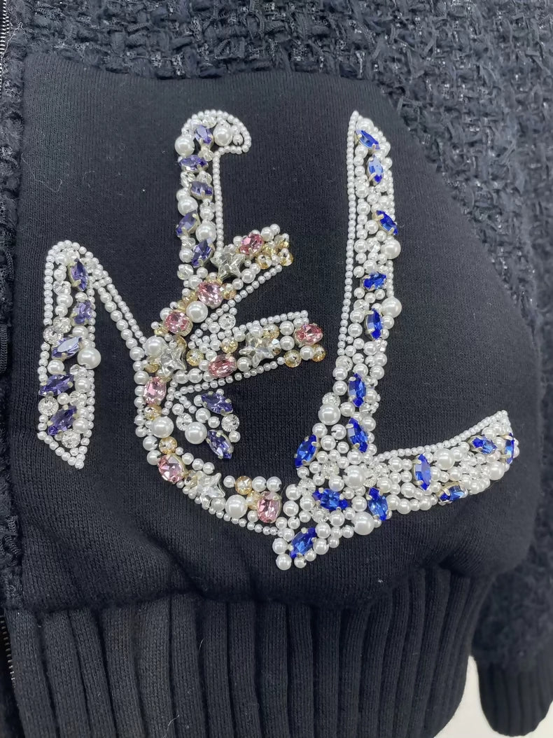 Chanel Black Embroidered Knit Cardigan - Image 3