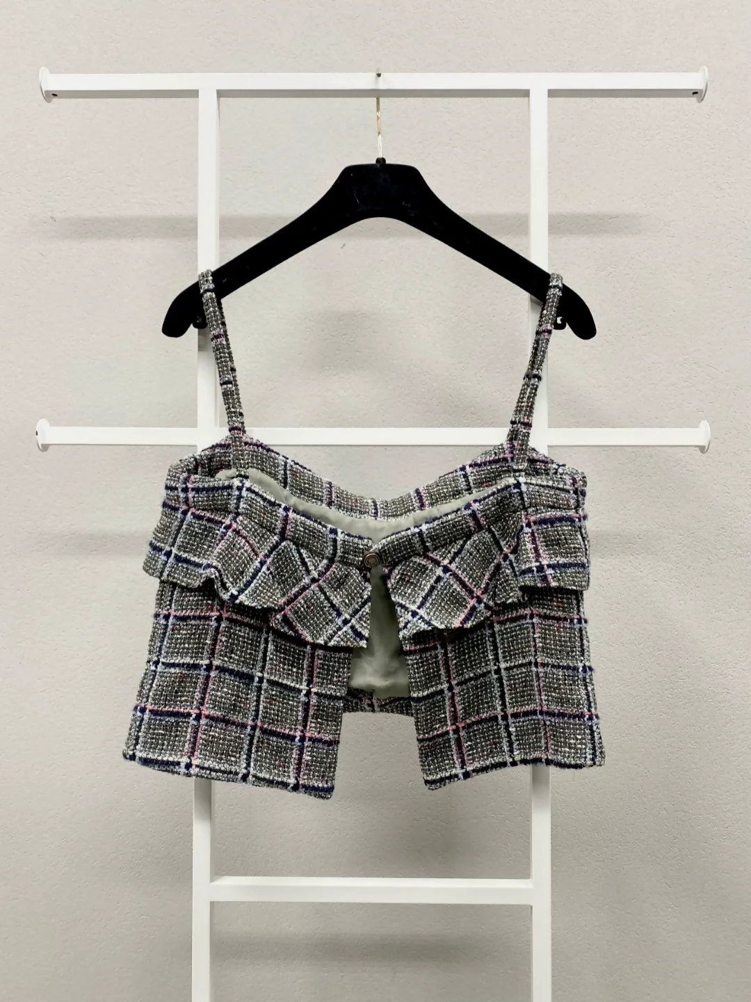 Chanel black bow check top - Image 2