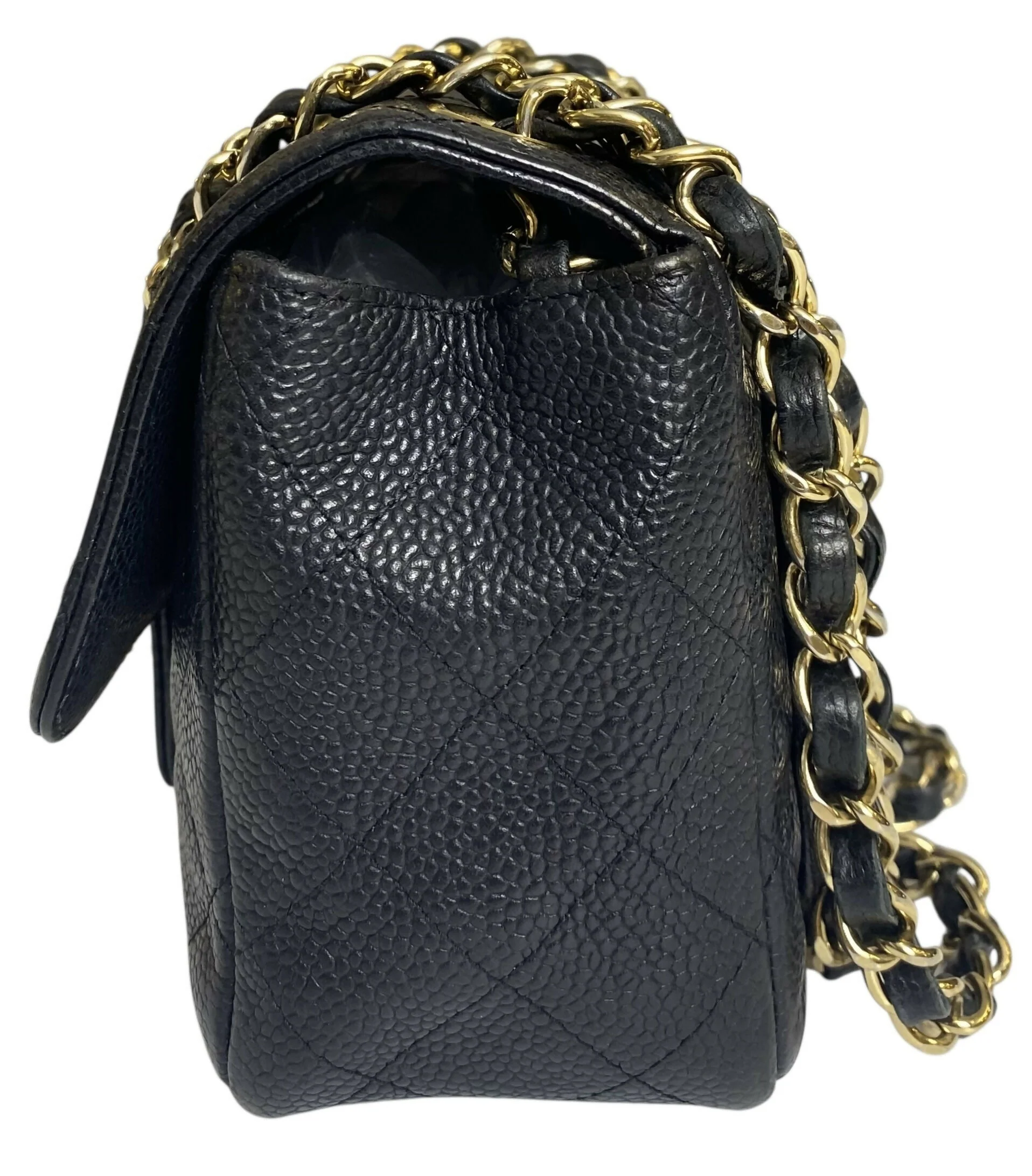 Chanel Black Caviar Mini Square Classic Timeless Flap Bag GHW Gold Hardware - Image 4