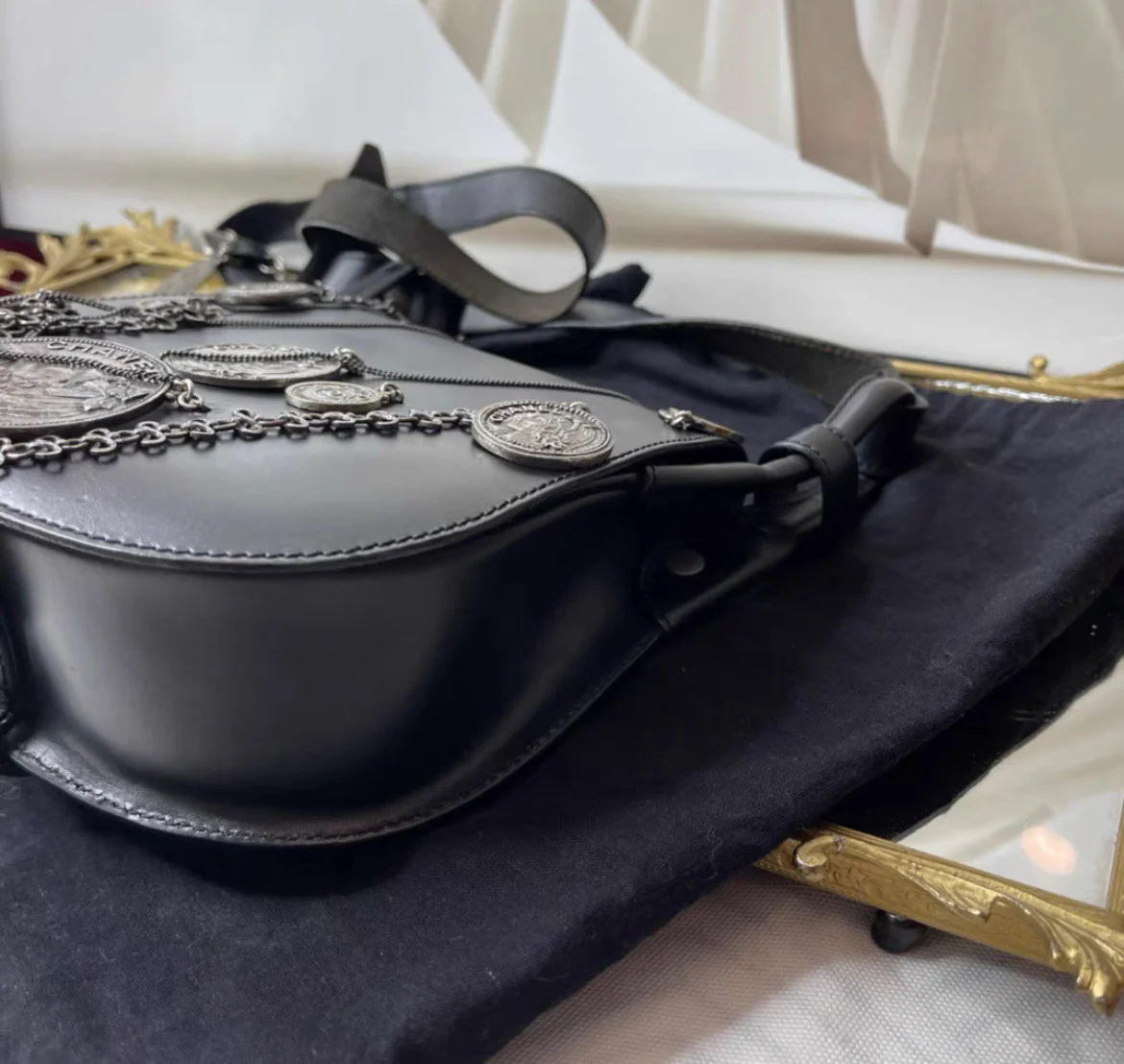 Chanel Black Coin Medallion Saddle - Image 4