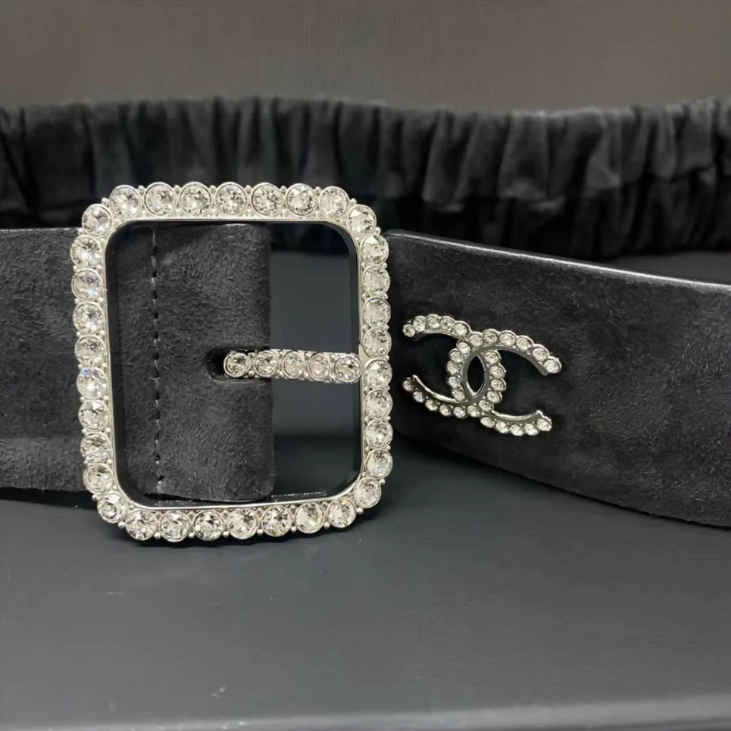 Chanel belt black leather