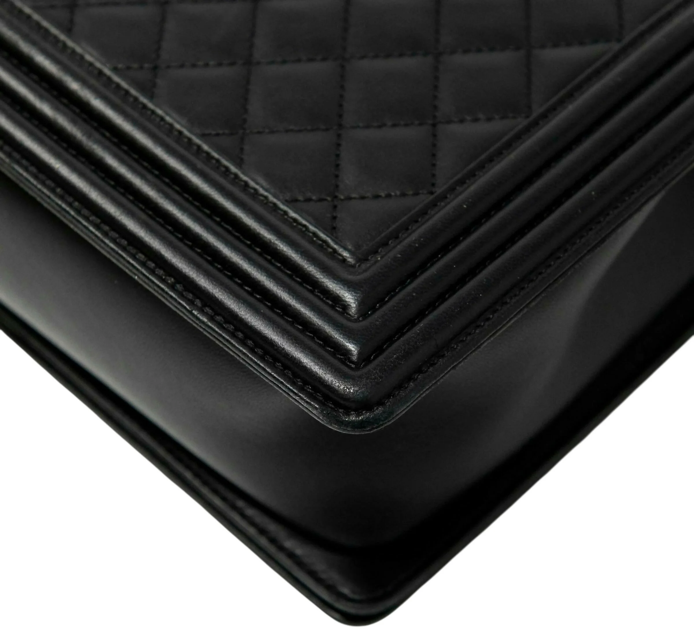 Chanel Black Large Maxi Quilted Lambskin Leather Boy Crossbody Bag - Image 8