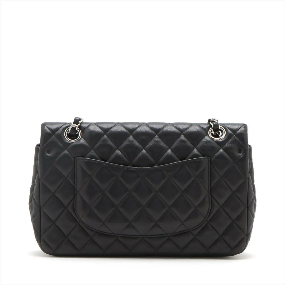 Chanel Black Matelasse Lambskin Single Flap Double Chain Bag with Silver Hardware - Image 2