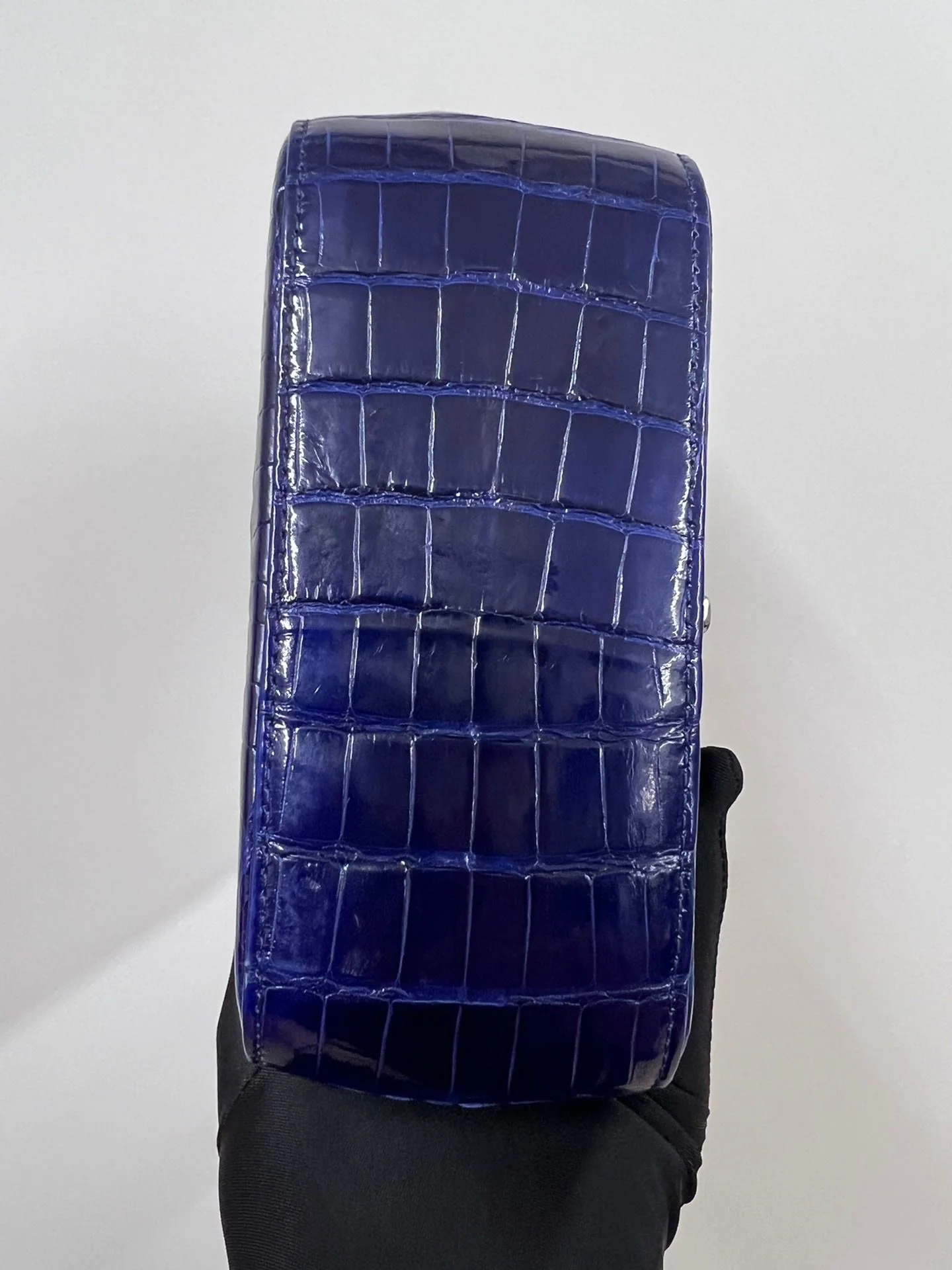 Chanel Blue Alligator mini square Flap Bag - Image 6