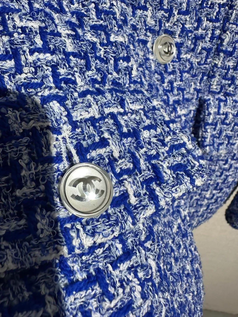 Chanel 23P Blue tweed Jacket - Image 2