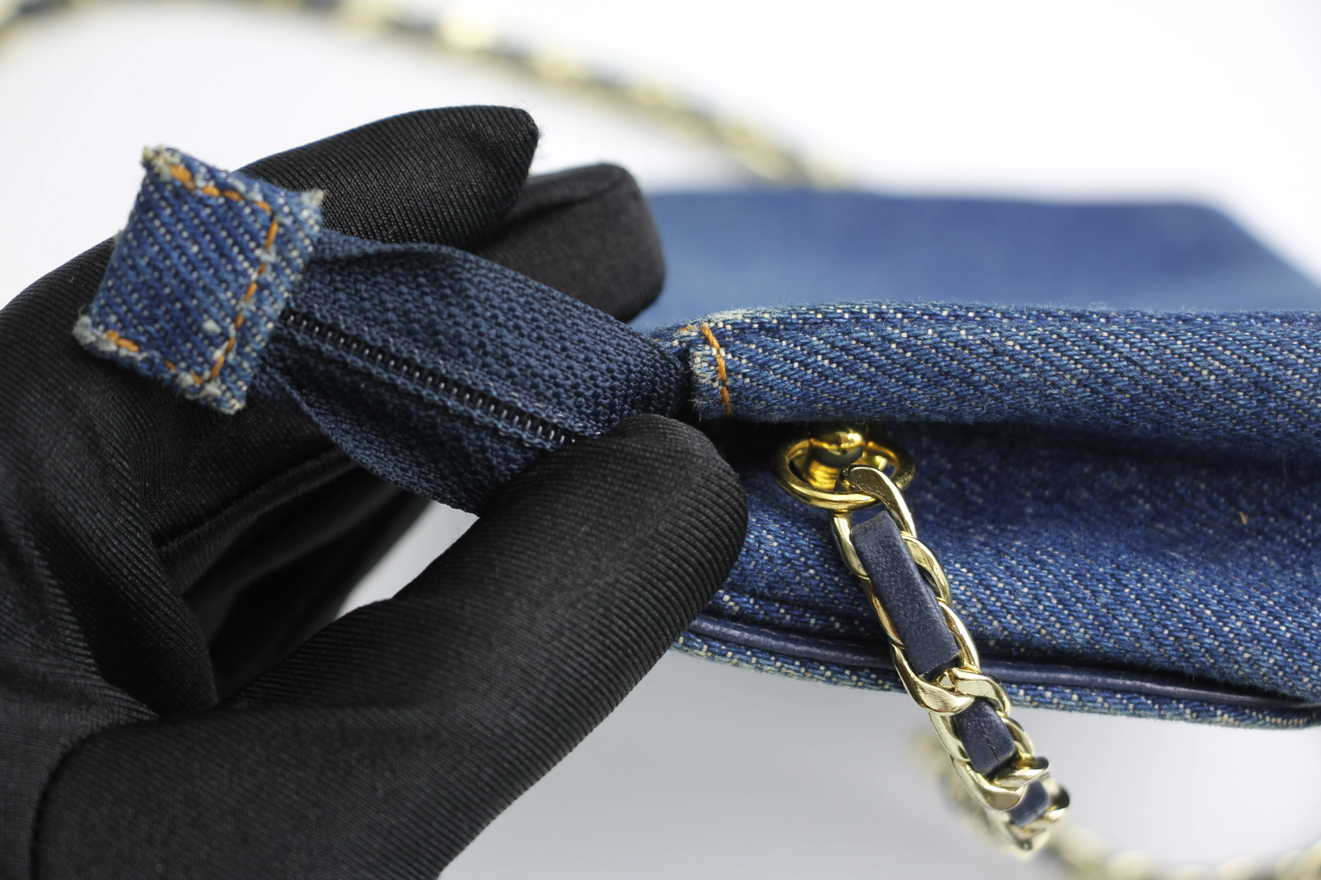 Chanel Blue Denim Coco Cosmetic Pouch Makeup Case Pouch - Image 7