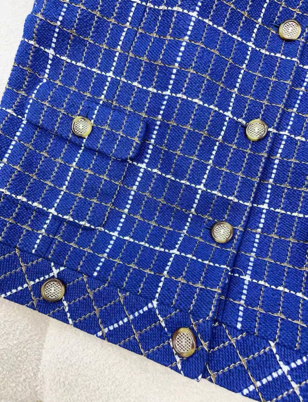 Chanel Blue Tweed vest jacket size 35 - Image 3