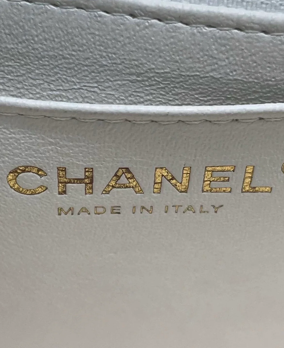 Chanel 21S White / Ivory Caviar Quilted Mini Top Handle Aged Gold Hardware - Image 6