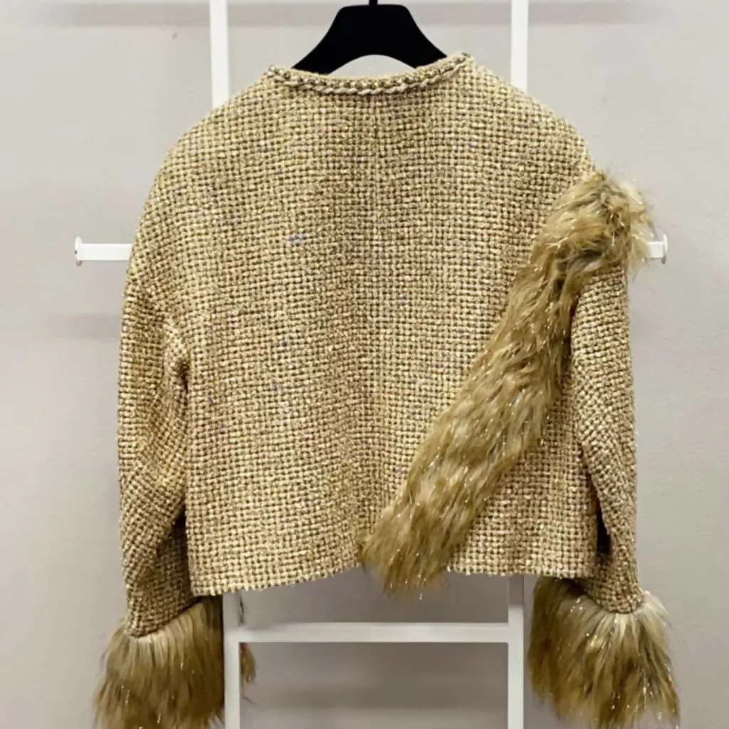 Chanel 21 Gold Tweed Jacket - Image 2