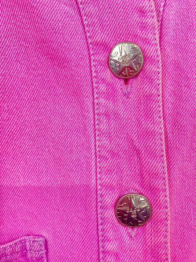 Chanel 21 rose denim jacket - Image 3