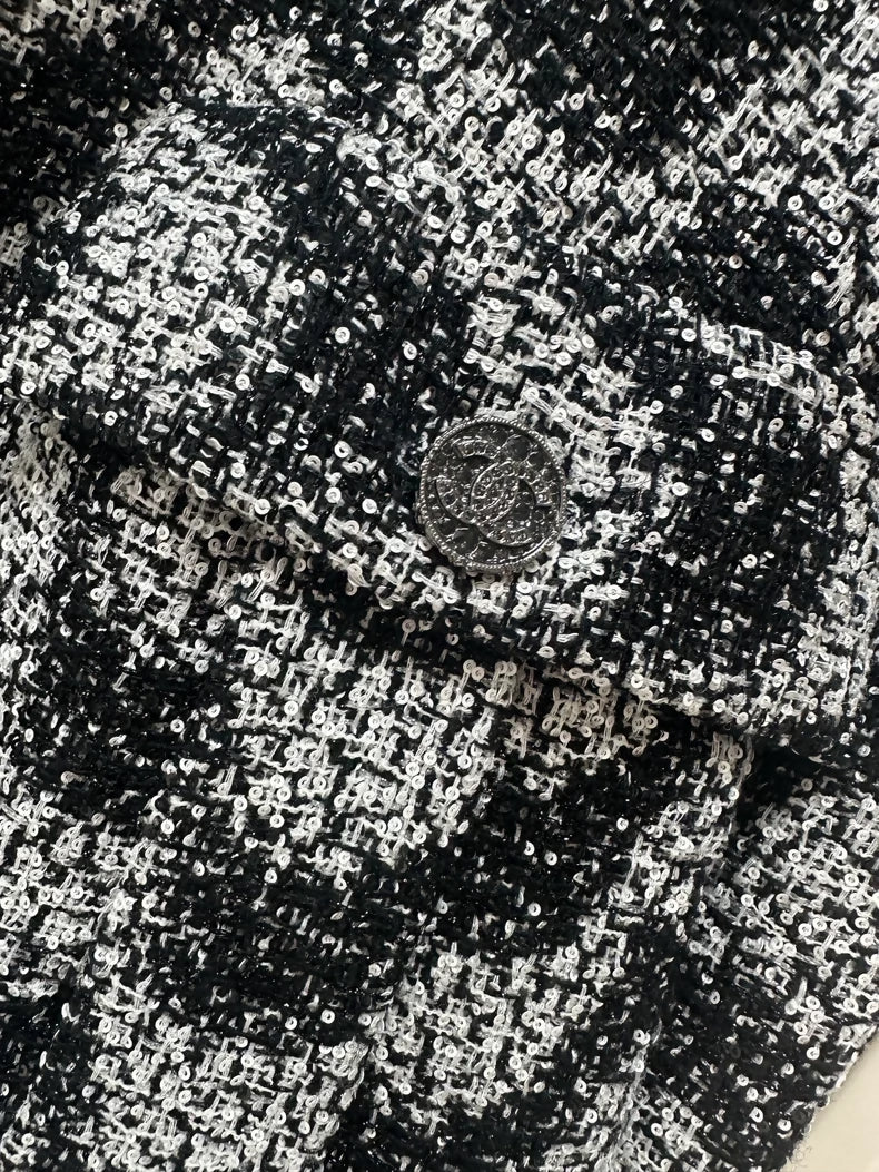 Chanel 21P black & gray tweed shirt - Image 3