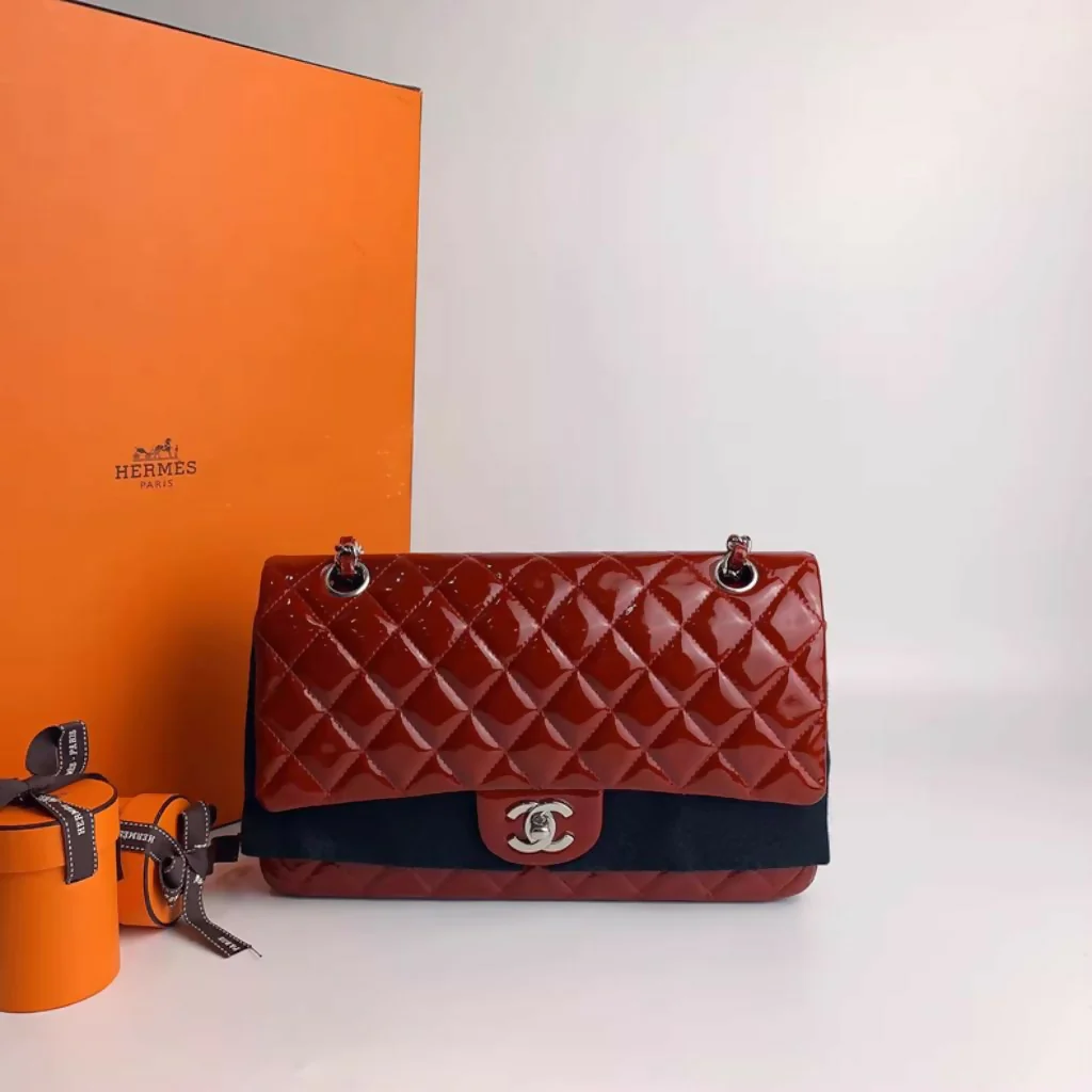 Chanel Classic Flap Medium with Red Patent Leather