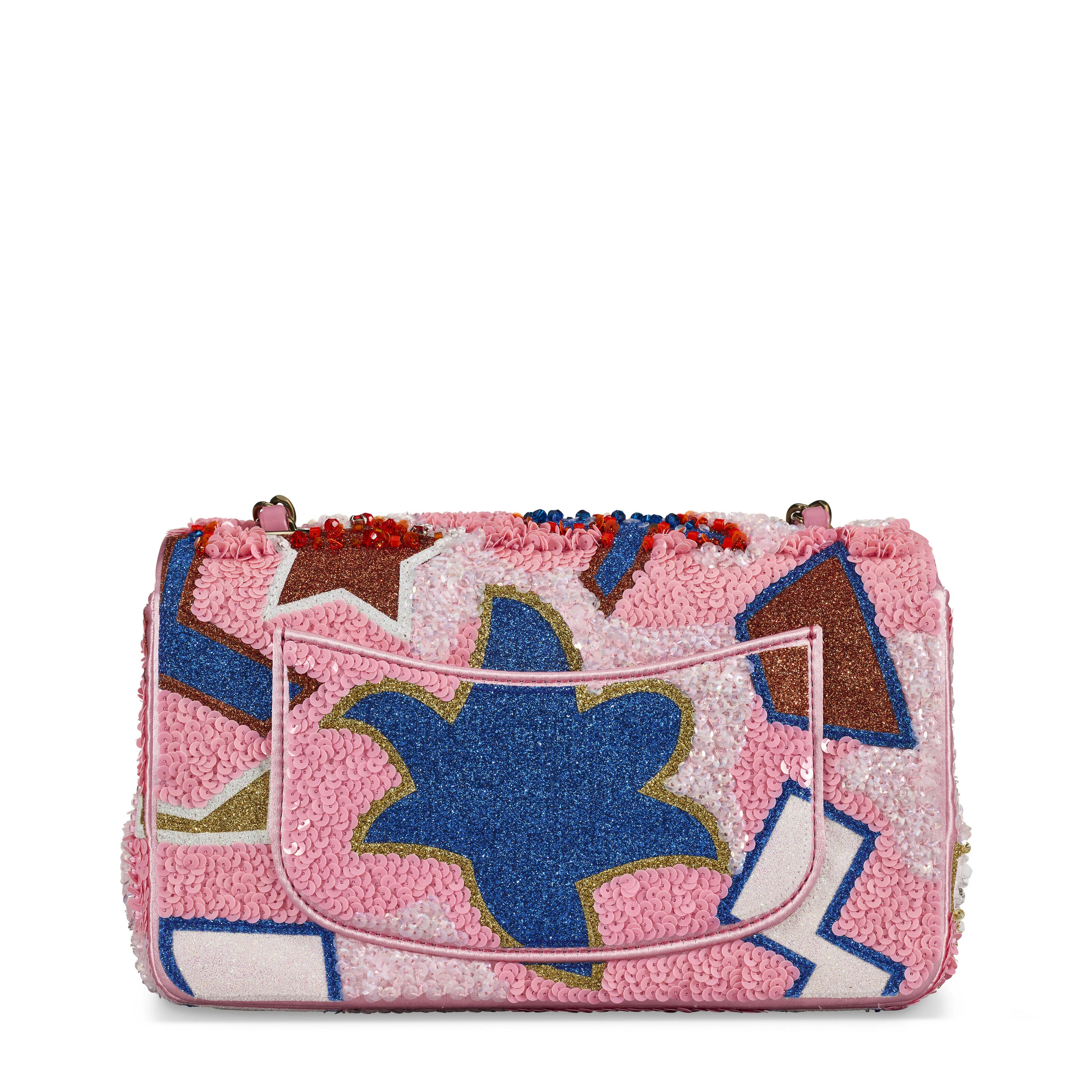 Chanel Classic Mini Rectangular Flap, Sequin and Glitter– Light Gold Hardware 2023 - Image 2