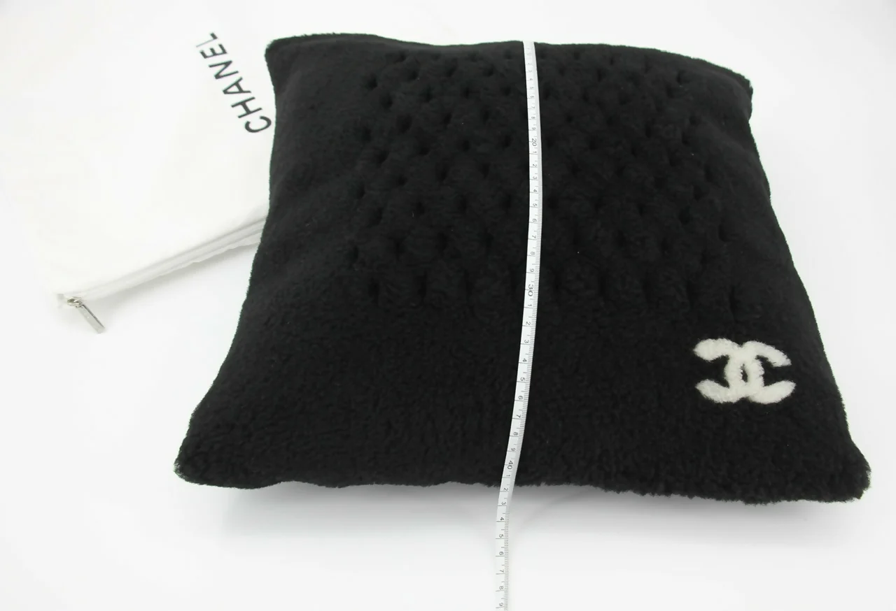 Chanel Coco Mark Cotton Cashmere Black Pillow Cushion - Image 10