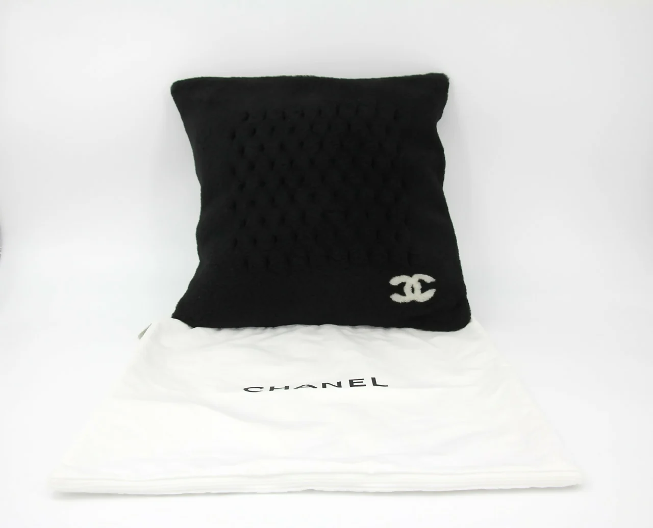 Chanel Coco Mark Cotton Cashmere Black Pillow Cushion - Image 5