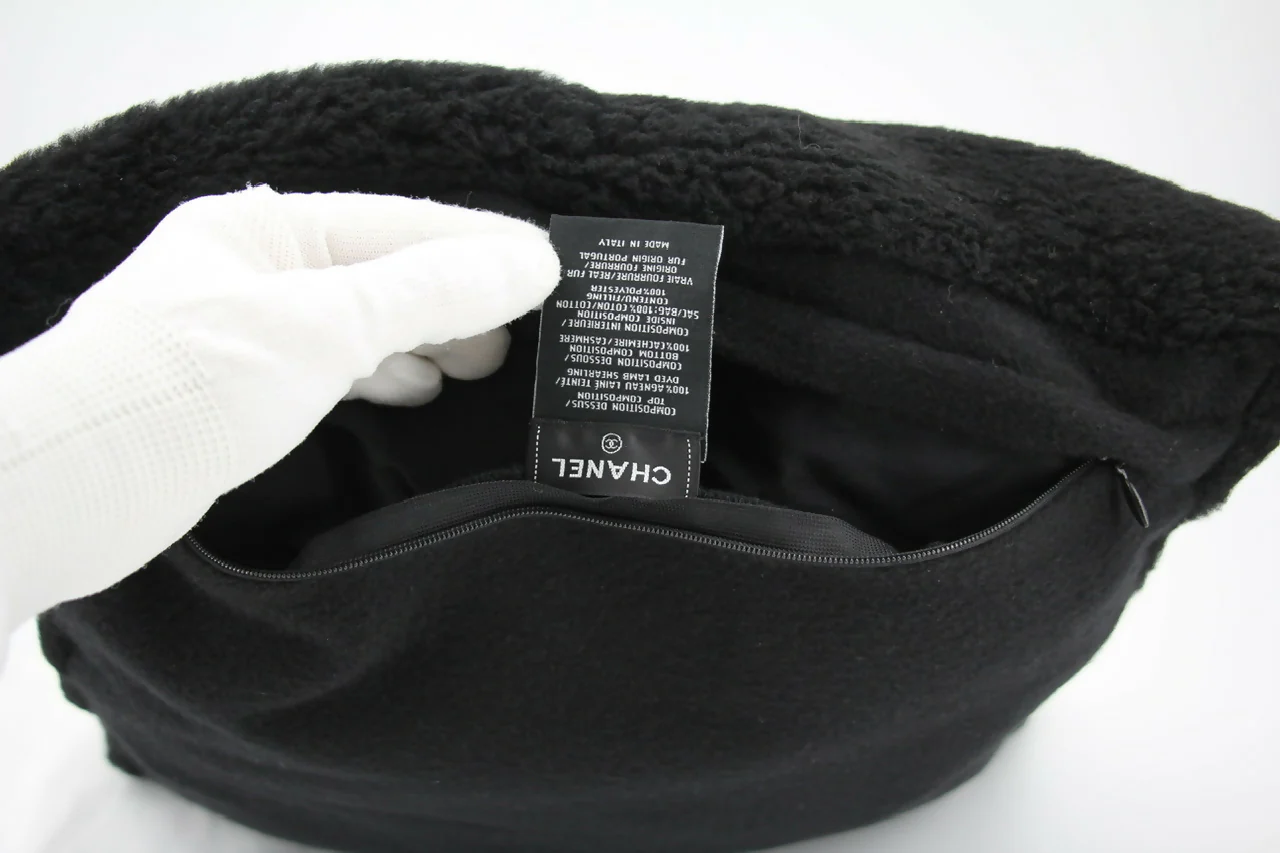 Chanel Coco Mark Cotton Cashmere Black Pillow Cushion - Image 6
