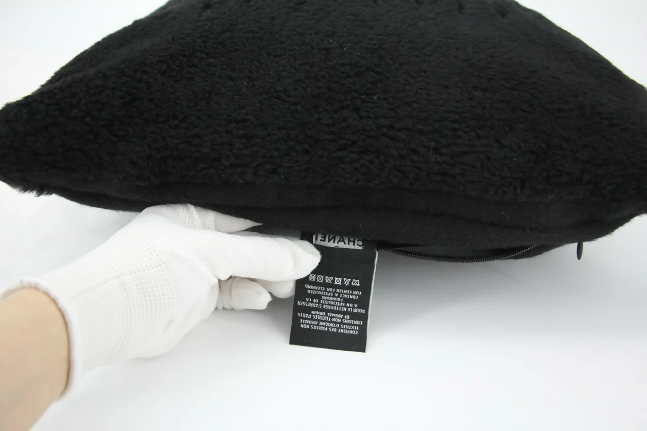 Chanel Coco Mark Cotton Cashmere Black Pillow Cushion - Image 7