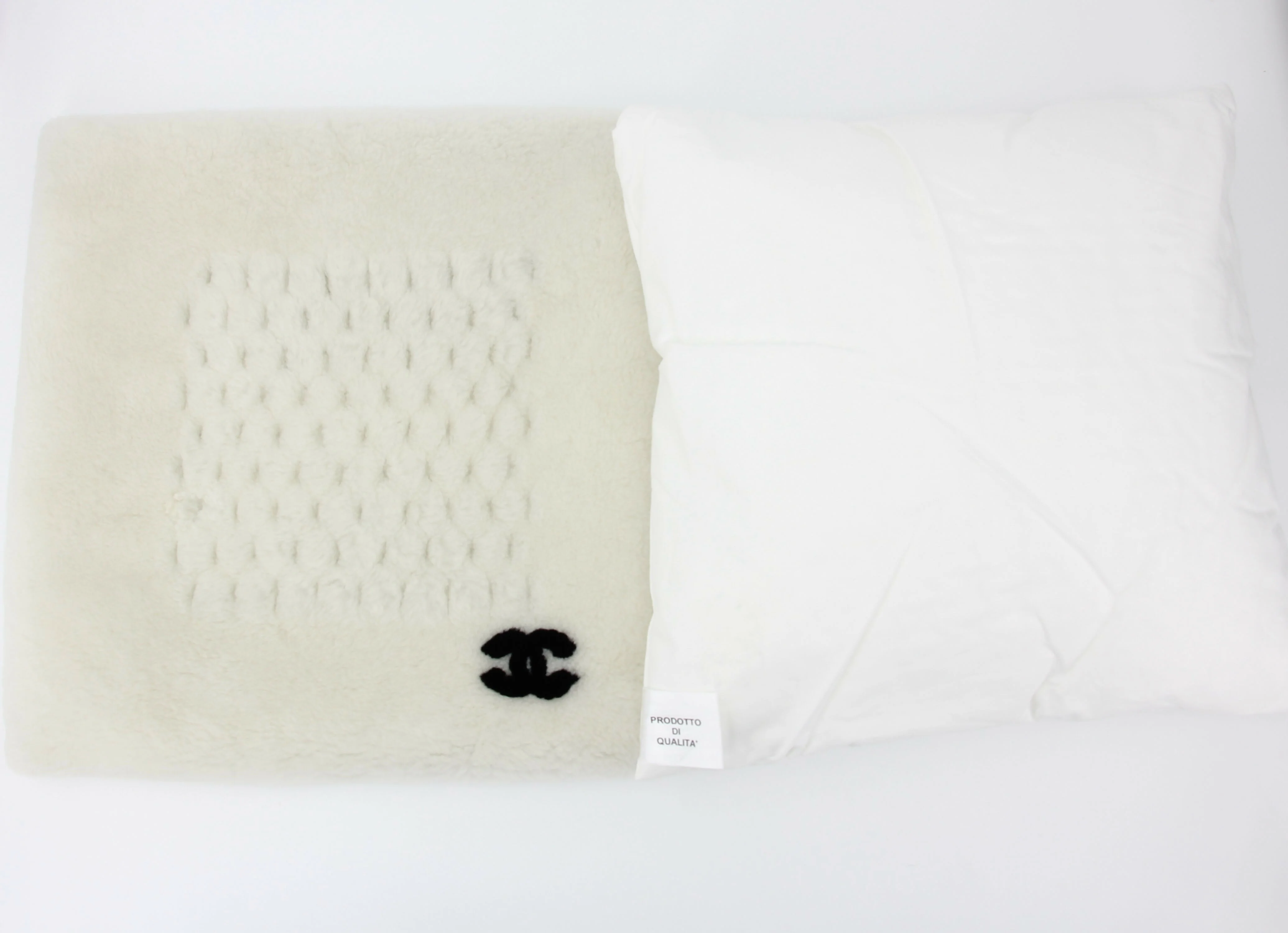Chanel Coco Mark Logo Cotton Cashmere White Cushion Pillow - Image 4