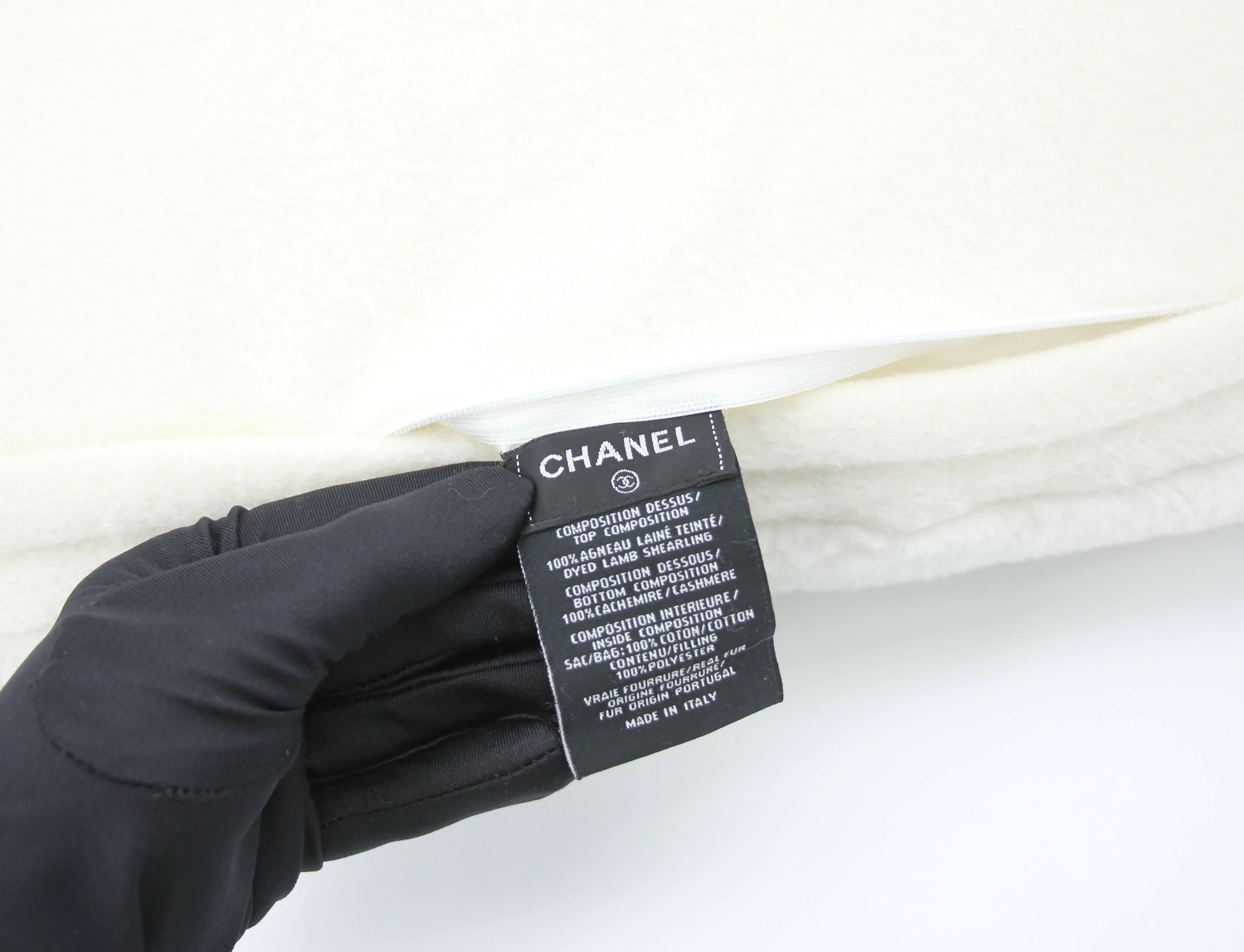 Chanel Coco Mark Logo Cotton Cashmere White Cushion Pillow - Image 6