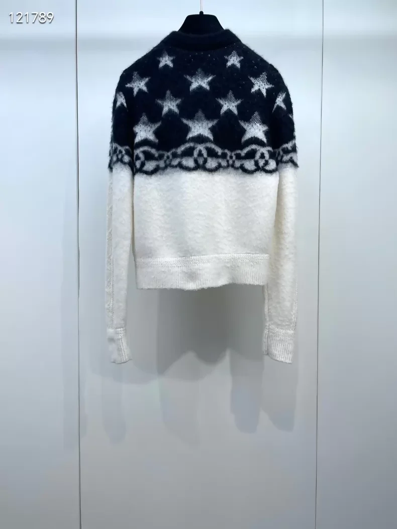 Chanel 23N black and white star knit sweater - Image 2