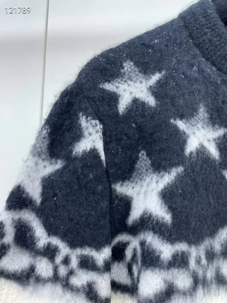 Chanel 23N black and white star knit sweater - Image 3