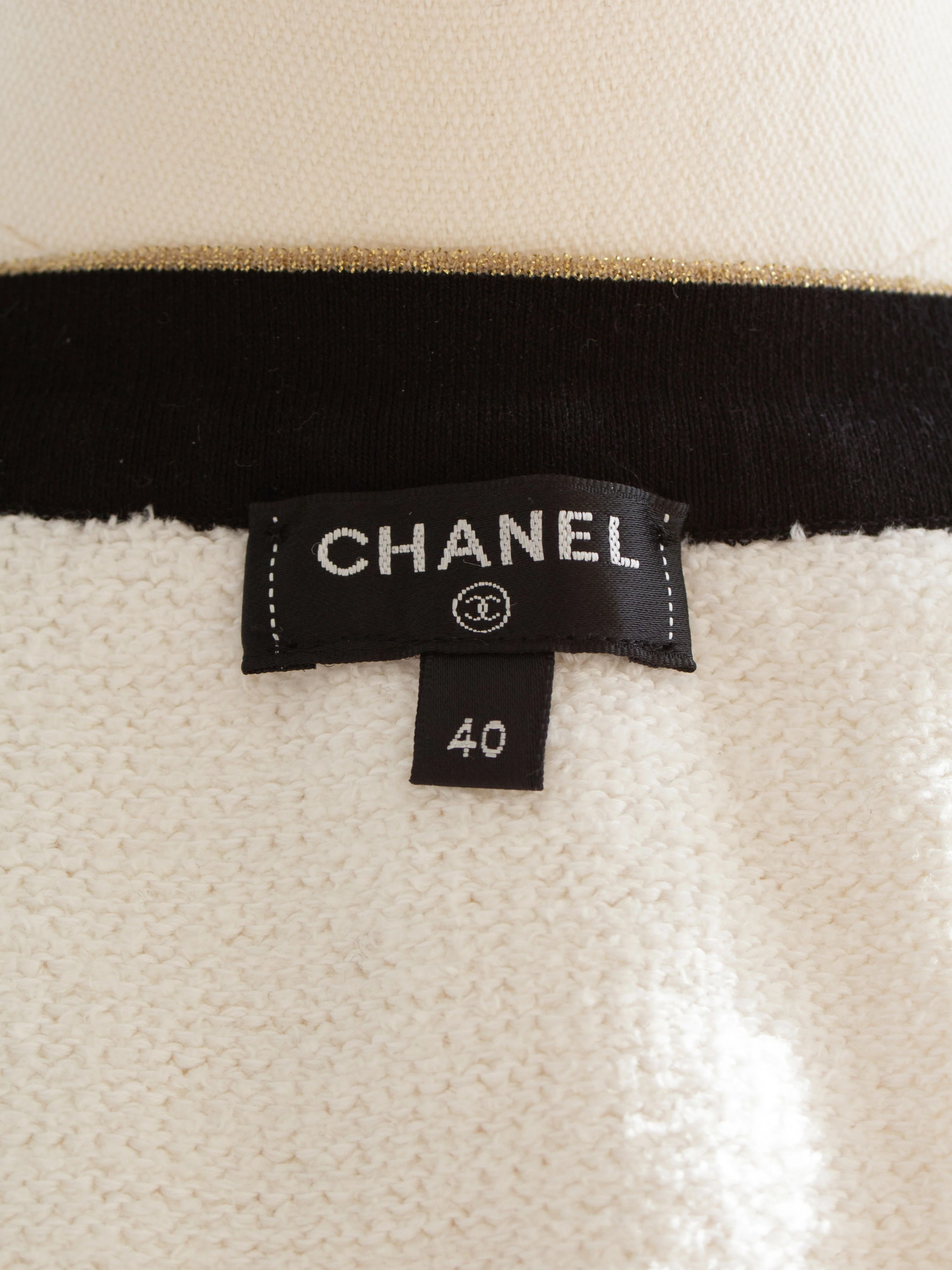 Chanel Cruise 2019 La Pausa White Black Gold Terry 19C Cardigan Jacket - Image 6