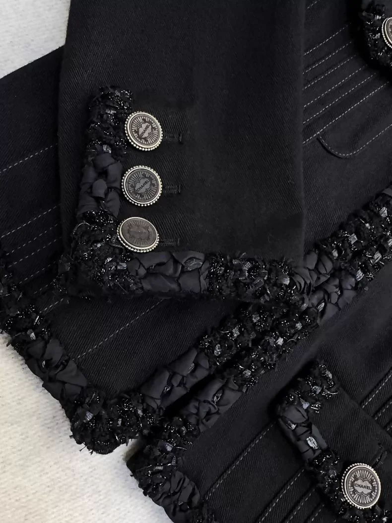 Chanel Cuban Collection Black Denim Jacket - Image 4