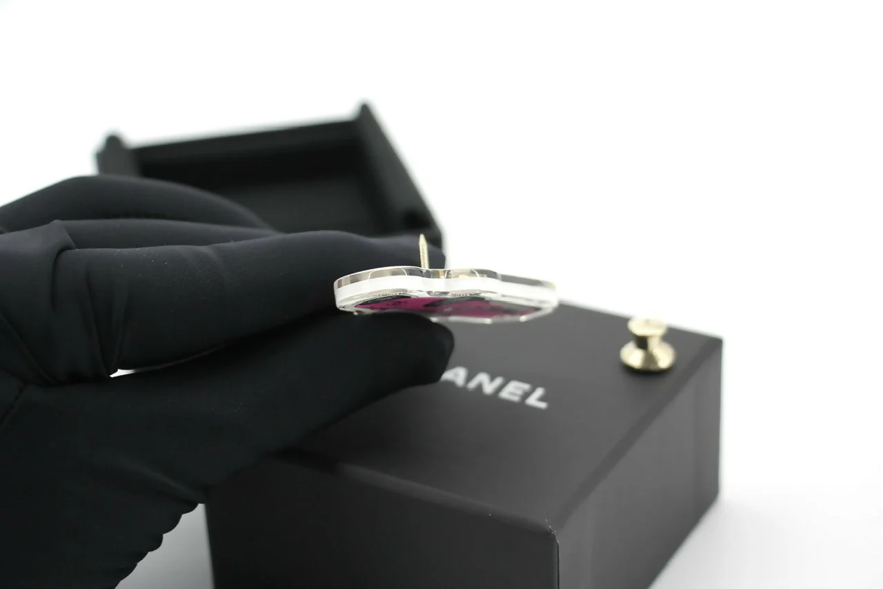 Chanel 24C Acrylic Pink Auto Motif Brooch - Image 7