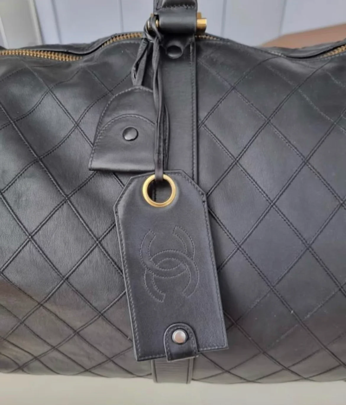 Chanel Diamond Quilted Boston Travel Bag 60 - Image 2