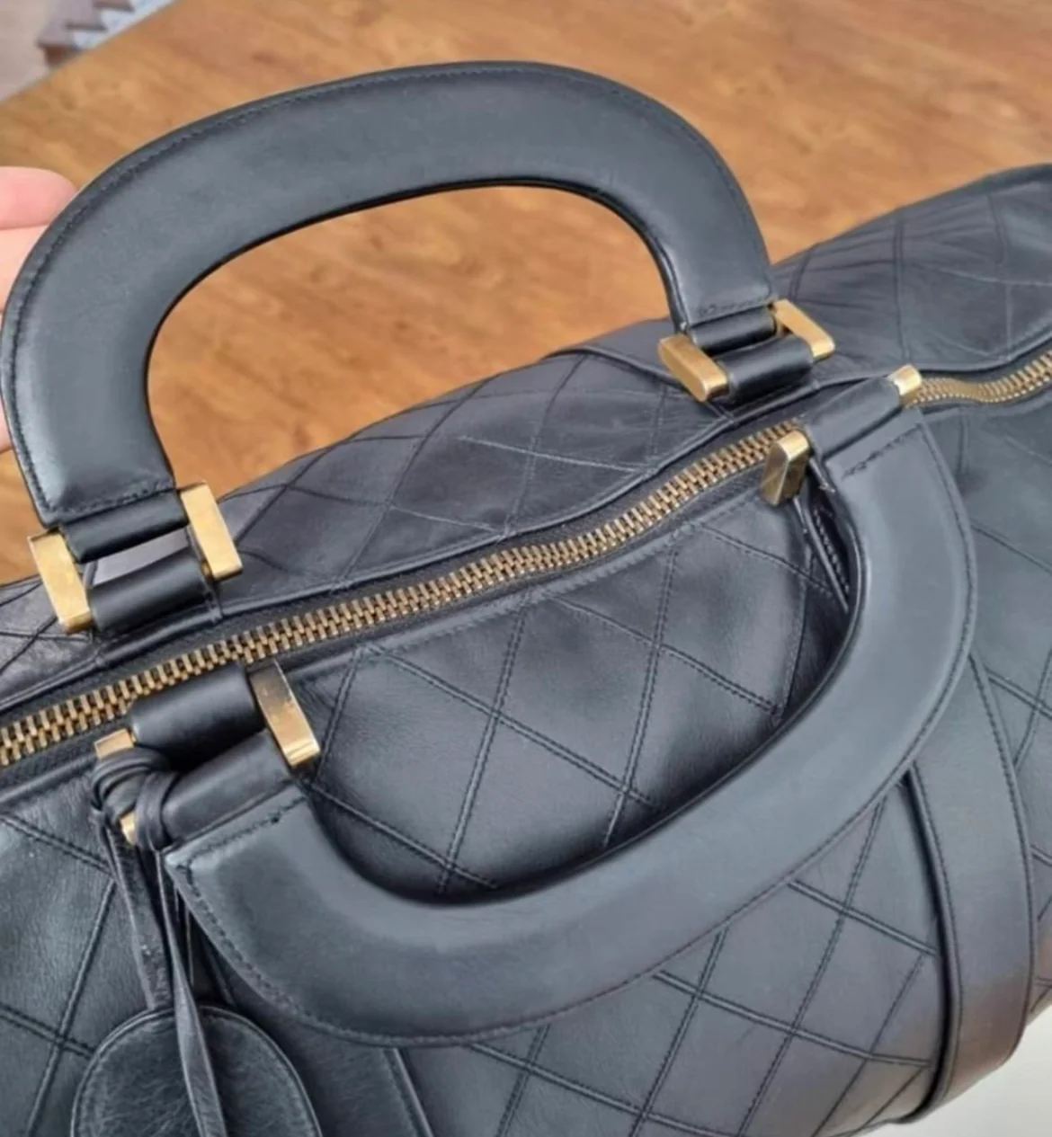 Chanel Diamond Quilted Boston Travel Bag 60 - Image 7