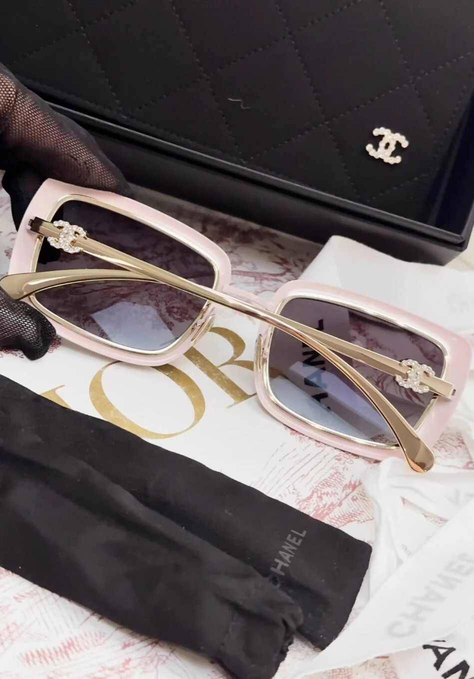 Chanel 25M coco beach pink frame double cc sunglasses - Image 2