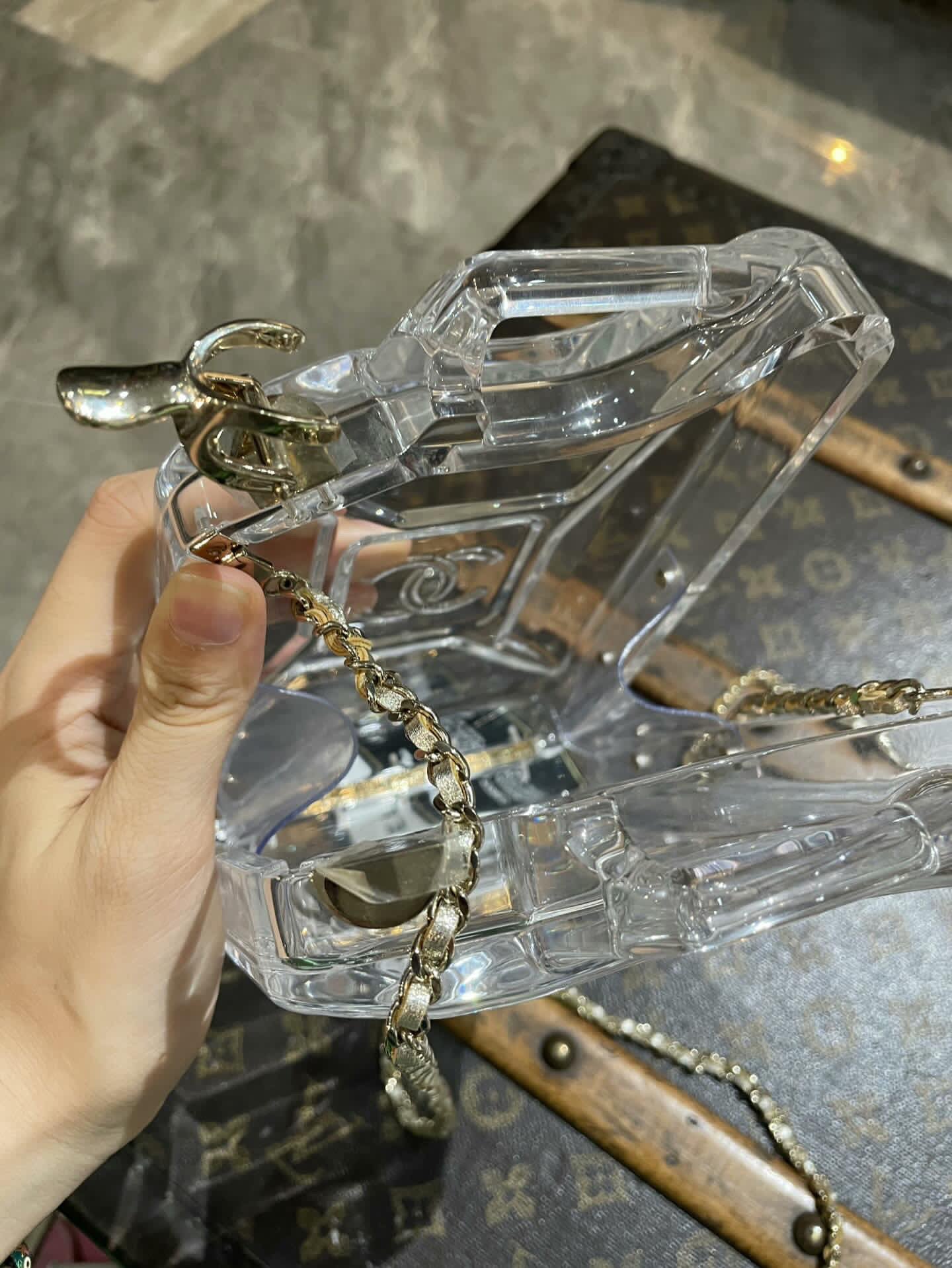 Chanel Dubai Tank Transparent Minaudiere Clutch Bag - Image 3