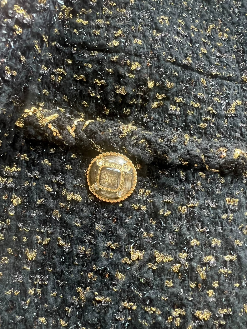 Chanel 19k black & gold tweed jacket - Image 2