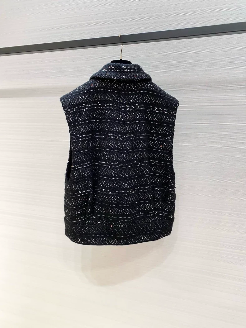 Chanel 23A Black Tweed Vest - Image 2