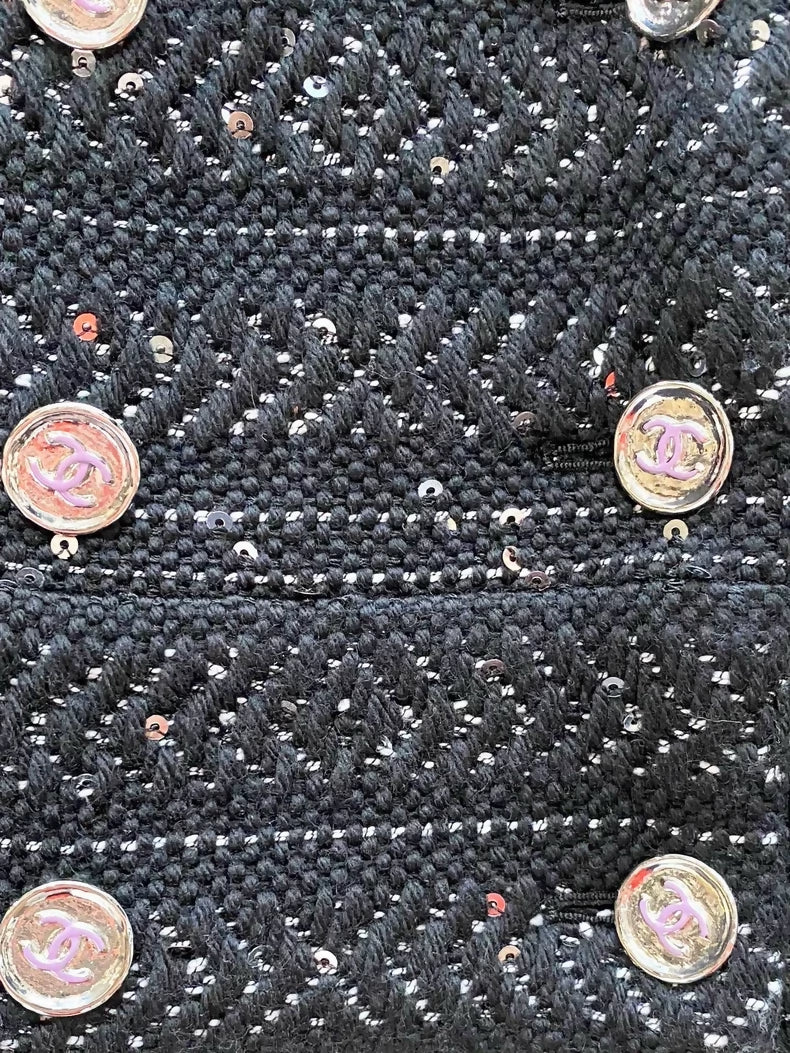 Chanel 23A Black Tweed Vest - Image 3
