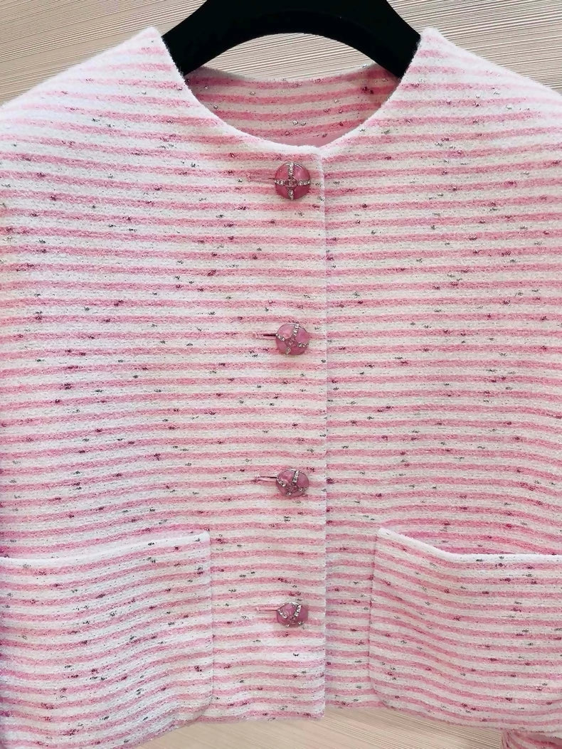 Chanel 24C pink striped jacket - Image 2