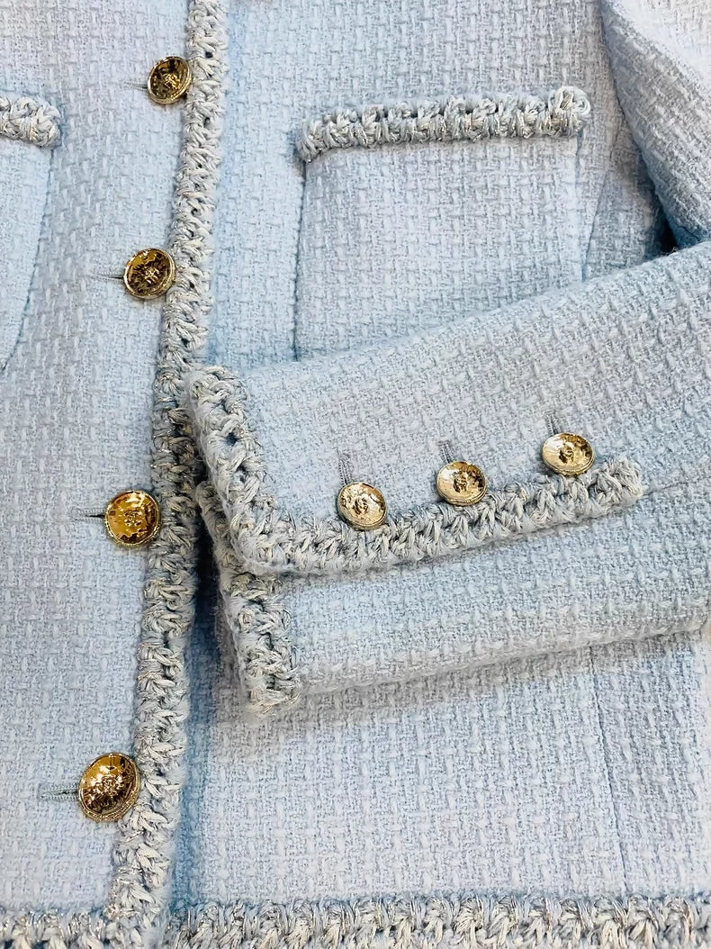 Chanel 25B blue tweed jacket - Image 3