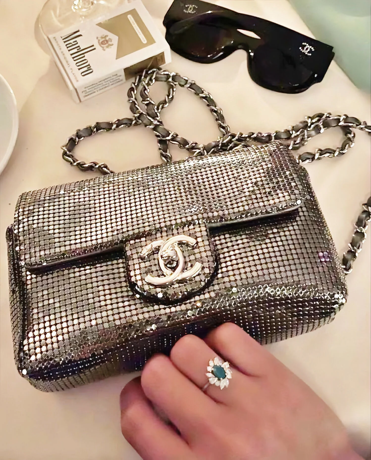 Chanel Fall/Winter 2021 Metallic Mesh Mini Flap Bag - Image 5
