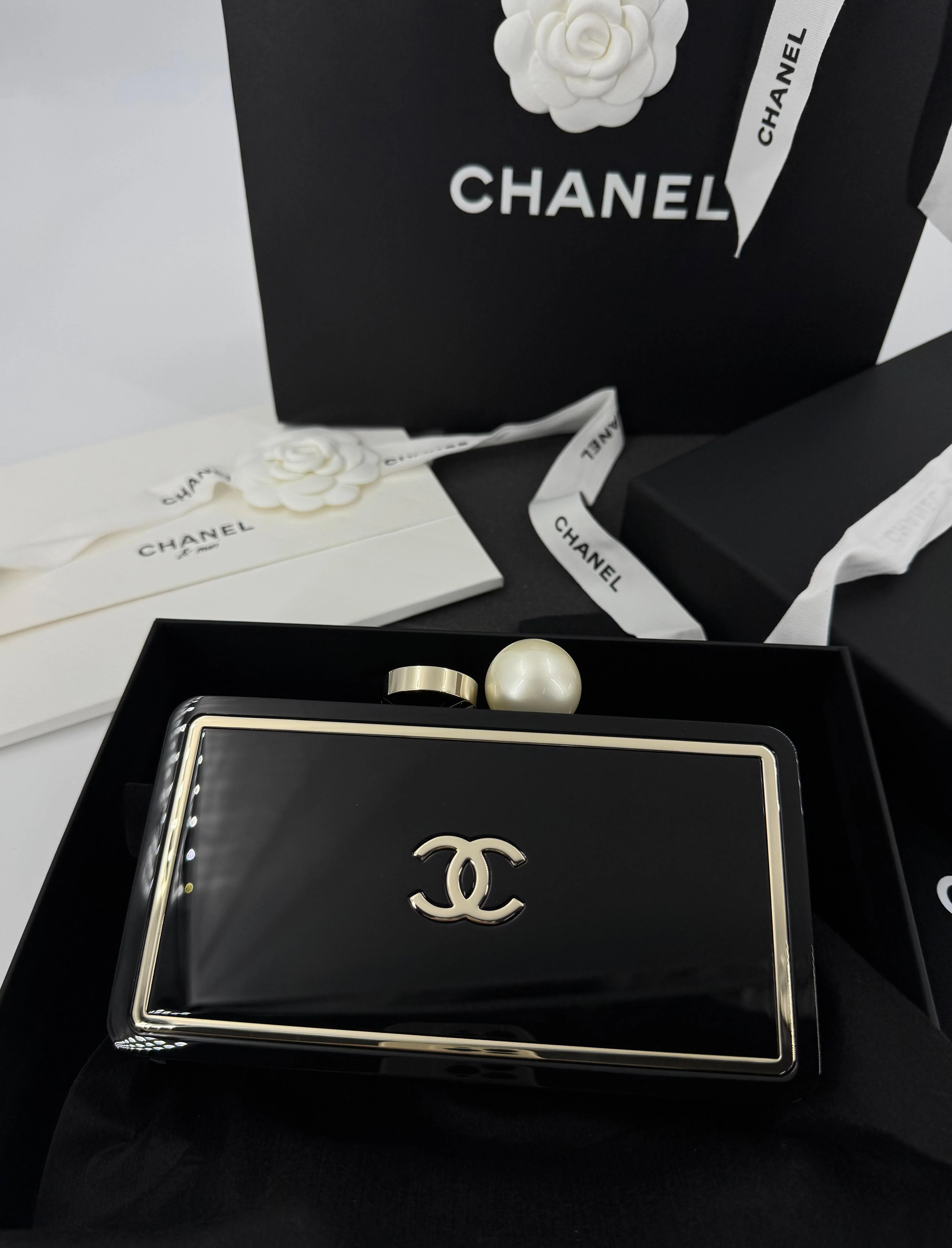Chanel Fall-Winter 2025/26 oversized rhinestones, pearls, and double C jewels evening bag - Image 2