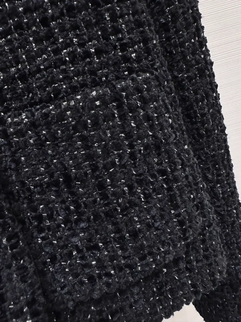 Chanel 22B velvet shimmering black jacket - Image 3