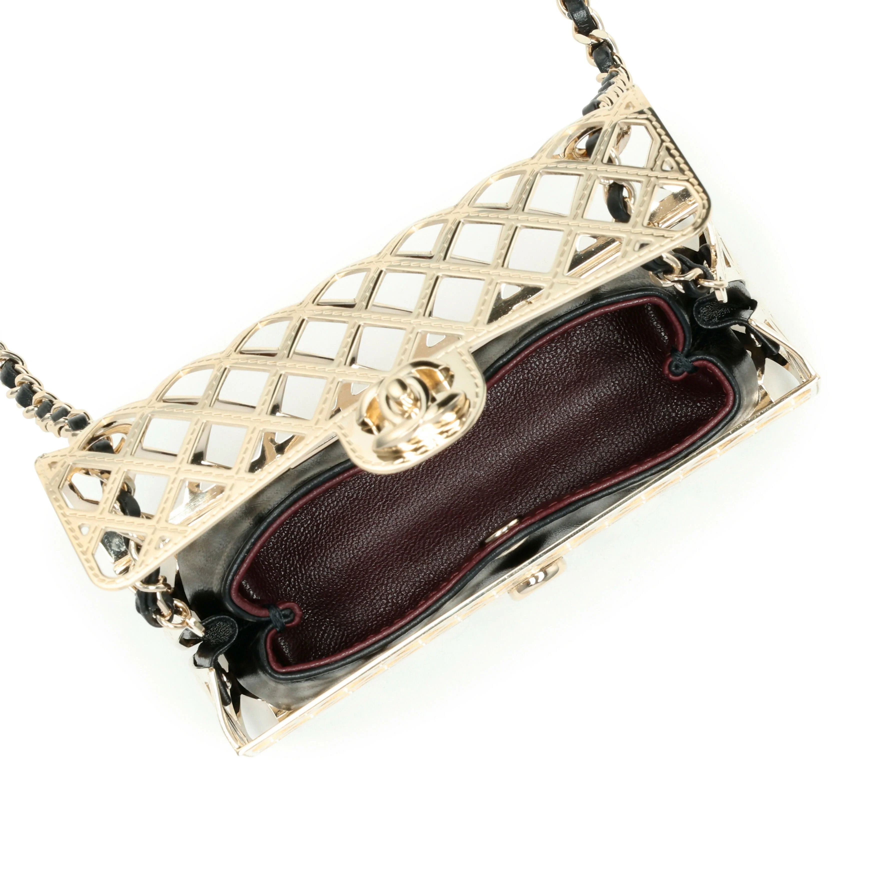 Chanel Gold Metal Mini Cage Flap with Removable Pouch – 2021 Collection - Image 4