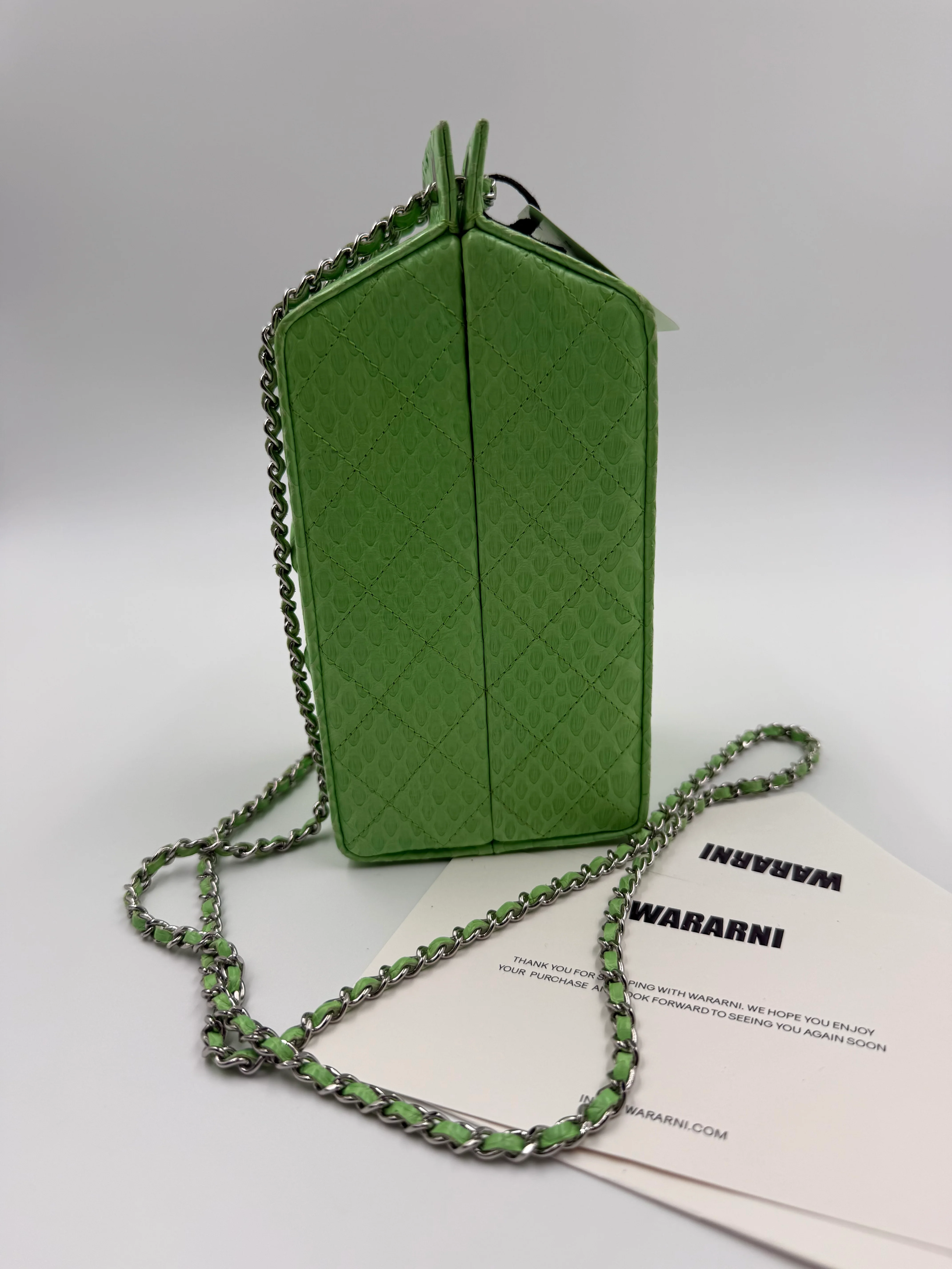 Chanel Green Python “Lait de Coco” Milk Carton Minaudière – Fall/Winter 2014 Supermarket Collection - Image 6