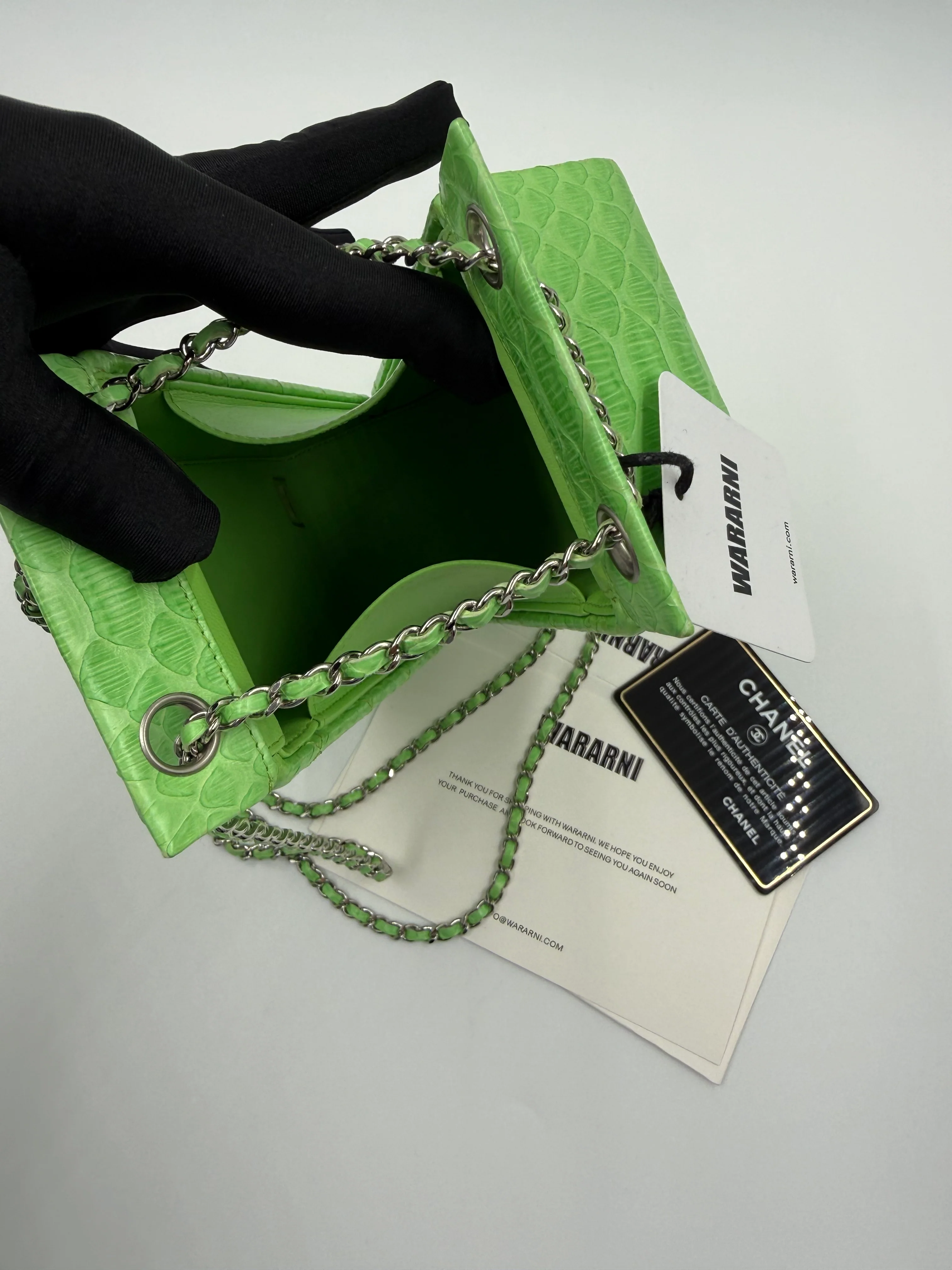 Chanel Green Python “Lait de Coco” Milk Carton Minaudière – Fall/Winter 2014 Supermarket Collection - Image 7