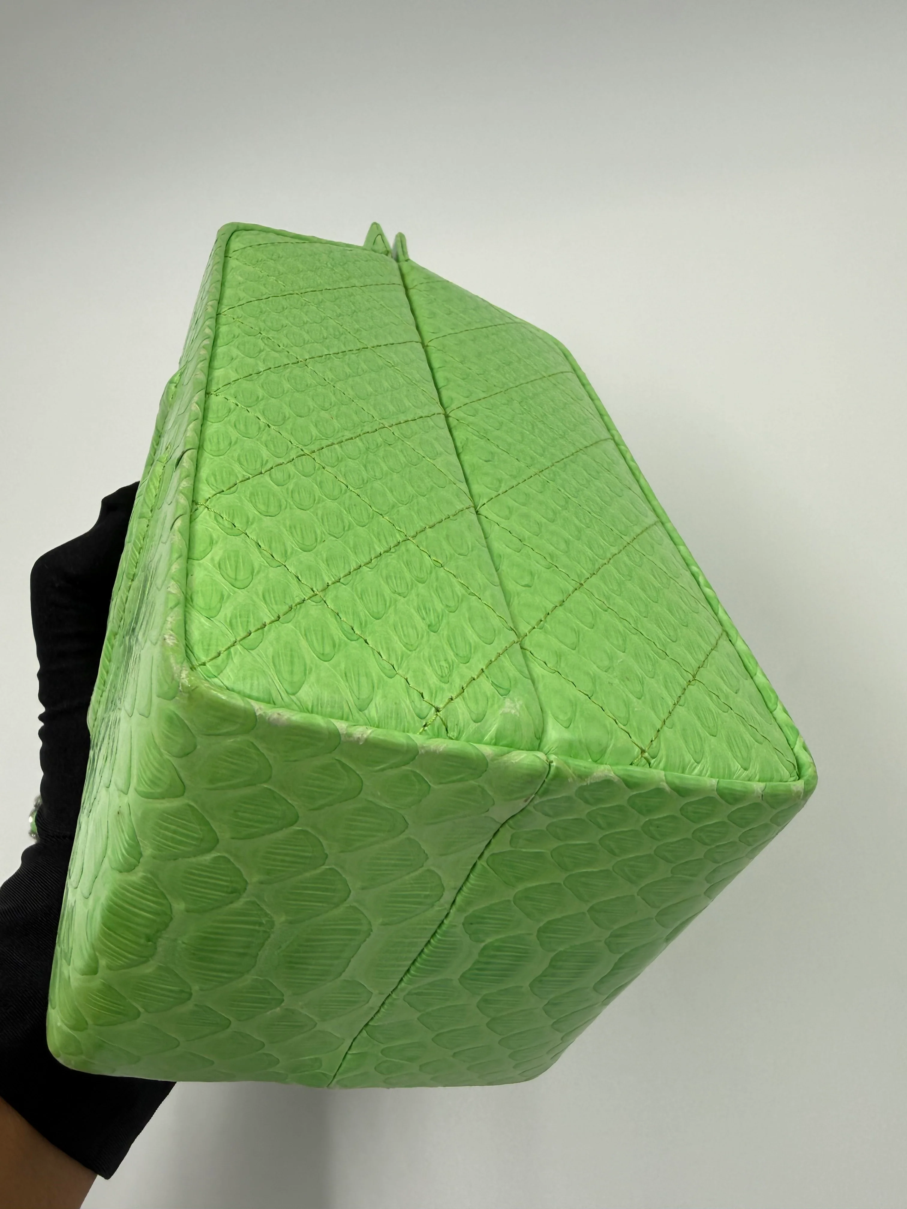 Chanel Green Python “Lait de Coco” Milk Carton Minaudière – Fall/Winter 2014 Supermarket Collection - Image 8