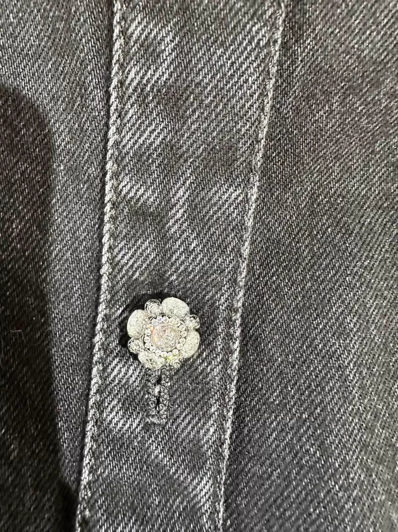 Chanel 24B grey-black denim shirt jacket - Image 2