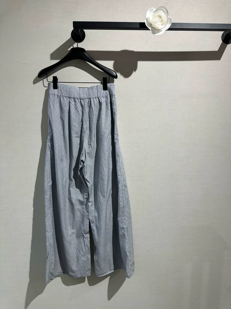 Chanel 24 grey striped wide-leg pants - Image 3