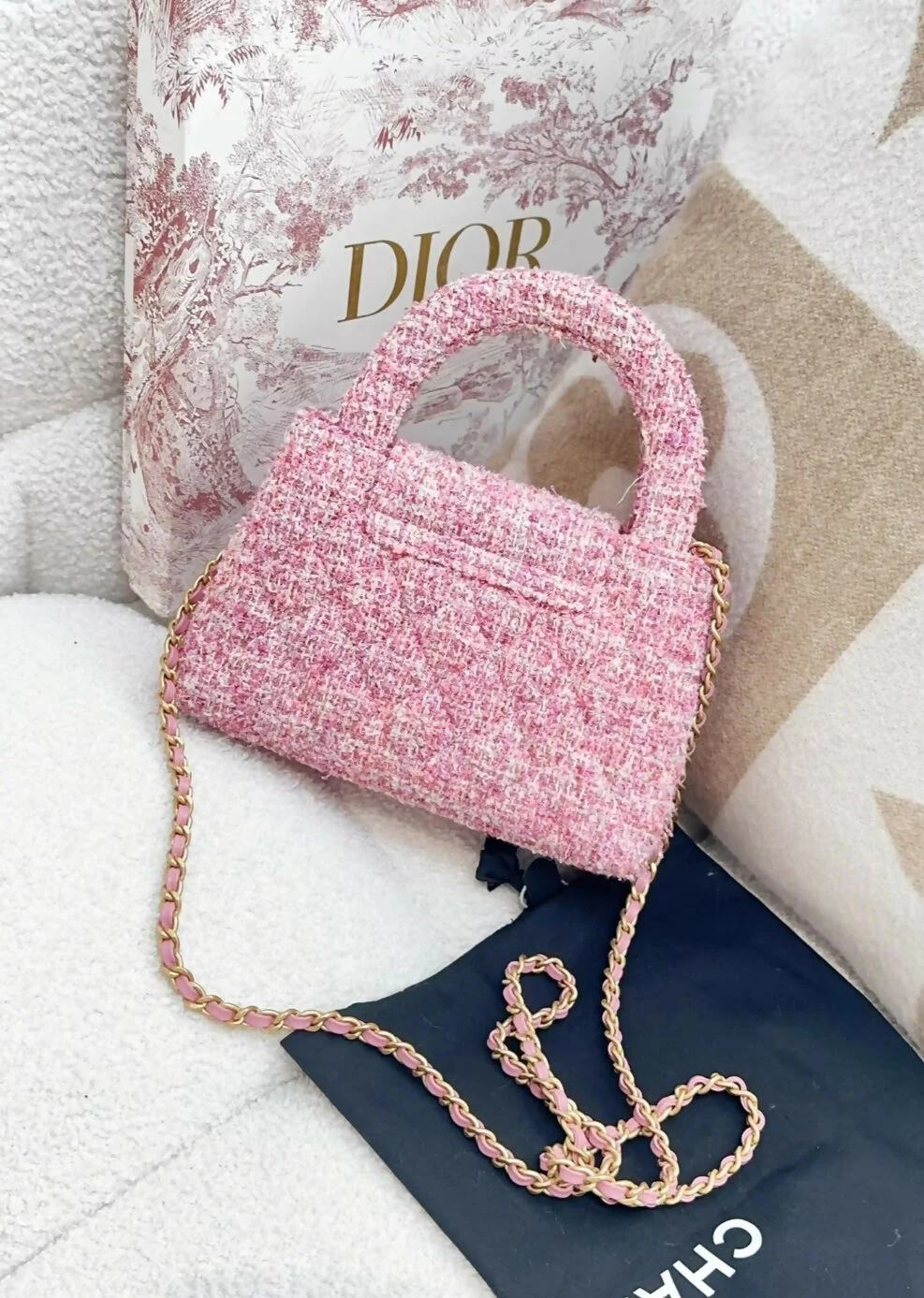 Chanel 24p pink tweed Kelly bag - Image 3